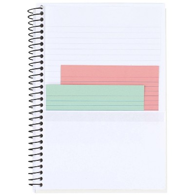 Five Star 80pg 2 Subject Ruled Notebook 9.5&#34;x7.2&#34; Black and White Floral_3