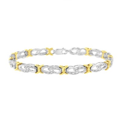 Haus of Brilliance 10k Yellow Gold Plated Silver 1/4 cttw Diamond Infinity and X Link Bracelet