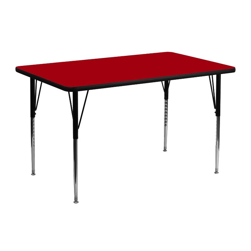 Flash Furniture 24''W x 48''L Rectangular Thermal Laminate Activity Table - Standard Height Adjustable Legs, 1 of 4