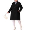 Agnes Orinda Women's Plus Size Fashion Notched Lapel Double Breasted Pea Coats - 2 of 4