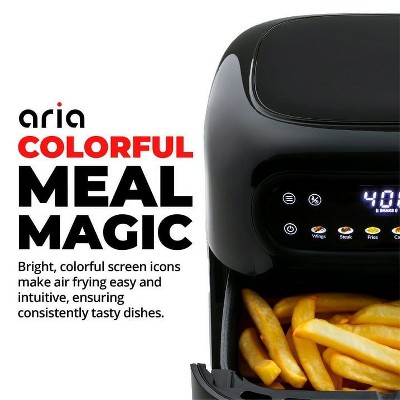 Compact Black Electric 5Qt Air Fryer with Touchscreen