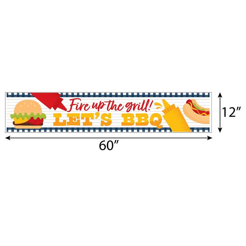 Big Dot of Happiness Fire Up the Grill - Summer BBQ Picnic Party Decorations Party Banner, 2 of 8