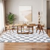Washable Rug 8x10 Abstract Checkered Non Slip Area Rug Foldable Stain Resistant Geometric Floor Cover Ultra Soft Low Pile Modern Accent Throw Carpet - 2 of 4