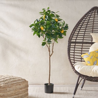 SKRAN Artificial Lemon Tree for Interior Decorating with  Lifelike Lemon Fruits,Realistic Details for Home and Living Room Decoration