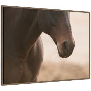 Kate and Laurel Framed Canvas Wall Art Print Dusty by Crystal Lynn Collins, 38 x 28 Sylvie Walnut Frame, Rustic Farmhouse, Animal Art for Wall Decor - 1 of 4