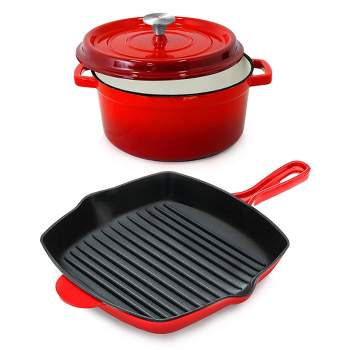 Nutrichef Ncci12 12 Inch Pre Seasoned Nonstick Cast Iron Skillet Frying Pan  Kitchen Cookware Set With Tempered Glass Lid And Silicone Handle Cover :  Target