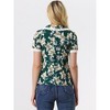 INSPIRE CHIC Women's Peter Pan Collar Lace Trim Embroidered Casual Floral Blouse - image 4 of 4