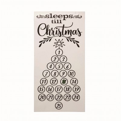 Transpac Metal White Christmas Magnetic Tree Countdown Calendar