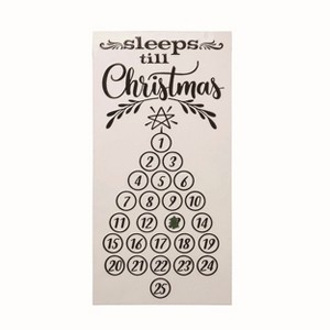 Transpac Metal White Christmas Magnetic Tree Countdown Calendar - 1 of 2