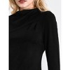 Hobemty Women's Long Sleeve Fall Winter Casual Work Mock Neck Top - 4 of 4