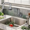 WOWOW Single Handle Wall Mount Standard Kitchen Faucet with Insulated Switch and Double Joint Swing Arms in Chrome - 2 of 4