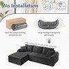 KWPZQEB 103" Modular Sectional Sofa , L-Shaped Corduroy Couch with Arched Armrests, 3 Back Cushions & 2 Pillows, Upholstered Couches for Living Room - 4 of 4