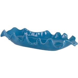 Uttermost Ruffled Feathers Gloss Blue Glaze Ceramic Bowl - 1 of 1