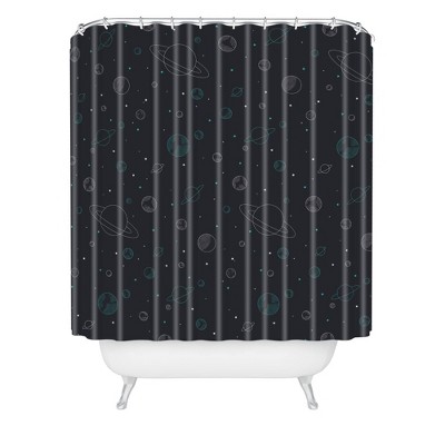 Hip Pattern Planets Shower Curtain Black - Deny Designs