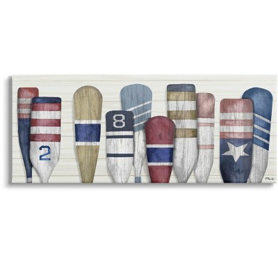 Stupell Industries Port Oars Vintage Americana Patterns Canvas Wall Art