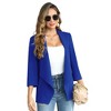 Clearlove Women's Casual Open Front Blazers Shawl Lapel Ruched Long Sleeve Office Lightweight Blazer Jackets with Pockets - 2 of 4