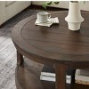 Modern 40" Round Coffee Table with Concealed Wheels, 2-Tier Center Table for Living Room, Office, or Apartment – The Pop Home - 3 of 4