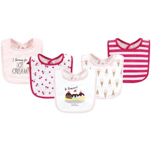 Hudson Baby Infant Girls Cotton Bibs, Banana Split, One Size - 1 of 4