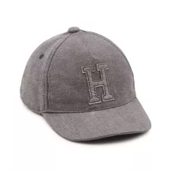 Hope & Henry Boys' Authentic Baseball Cap, Gray Herringbone with Varsity Appliqu, Medium