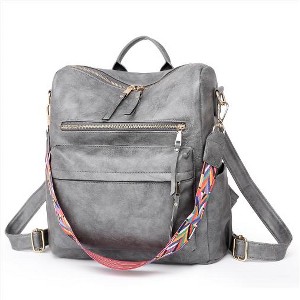 Wikineon Spacious Gray Women's Backpack: Large-Capacity Design with Multiple Compartments, Ideal for Daily Commutes, Travel, or Work - 1 of 4