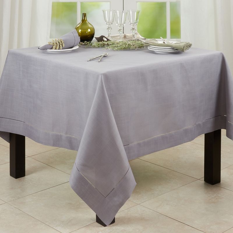 Saro Lifestyle Saro Lifestyle Tablecloth With Hemstitched Border Design, 3 of 5