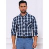 INSPIRE CHIC Men's Long Sleeve Checked Point Collar Plaid Dress Shirt - 4 of 4