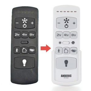 Anderic RRTR292A Replacement Ceiling Fan Remote Control for Harbor Breeze TR292A, TRD050G1M, 2AQZU18053, and KUJCE10612 - 1 of 4