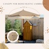 LAGarden 7 Ft Fringe Umbrella Replacement Canopy Top Cover Boho Outdoor Deck,Khaki with Tassels,BH7W-10P - 2 of 4