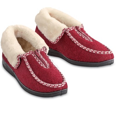 Collections Etc Zip Front Plush Slippers