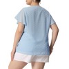 Agnes Orinda Women's Plus Size Swiss Dot V-Neck Tops with Flutter Sleeves - 4 of 4
