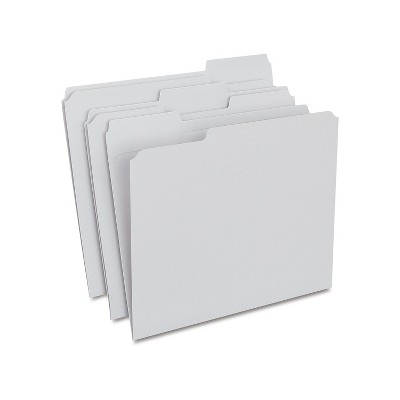 HITOUCH BUSINESS SERVICES Reinforced File Folder 1/3 Cut Letter Size Gray 100/Box TR508895/508895