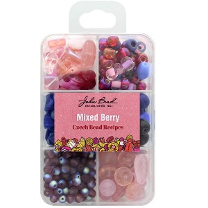 John Bead Recipe Box Mixed Glass Beads Mixed Berry, 110g - 1 of 1