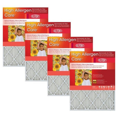 4 Pack DuPont High Allergen Care Electrostatic Air Filter 