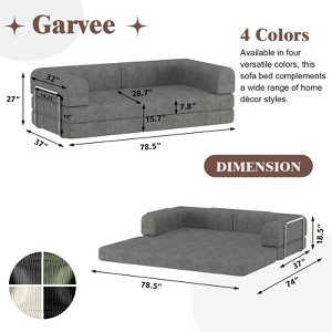 Convertible Corduroy Sleeper Sofa Bed,Folding Mattress Couch with Fixed-Shape Frame, 3 Seater Fold Out King Size Futon - 1 of 4