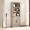 5-Tier Farmhouse Bookcase with Cabinet, 68.7" Tall Wooden Bookshelf with Storage Doors for Living Room, Bedroom, Home Office - 3 of 4