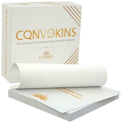 Cotier Brand 50ct Convokins Disposable Icebreaker Paper Napkins Party Game