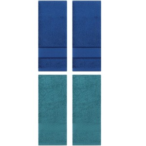 REGALWOVEN 4 Pcs Solid Textured Cotton Soft Absorbent Decorative Hand Towel - 1 of 4