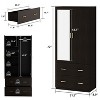 FUFU&GAGA Armoire Wardrobes With Mirror And Hanging - 3 of 4