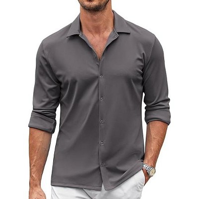 COOFANDY Men's Casual Button Down Shirt Wrinkle Free Shirts Long Sleeve Dress Shirt S-XXXL