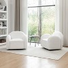 SEYNAR Modern Teddy Upholstered 360 Degree Swivel Armchair with Metal Base Set of 2 - 2 of 4