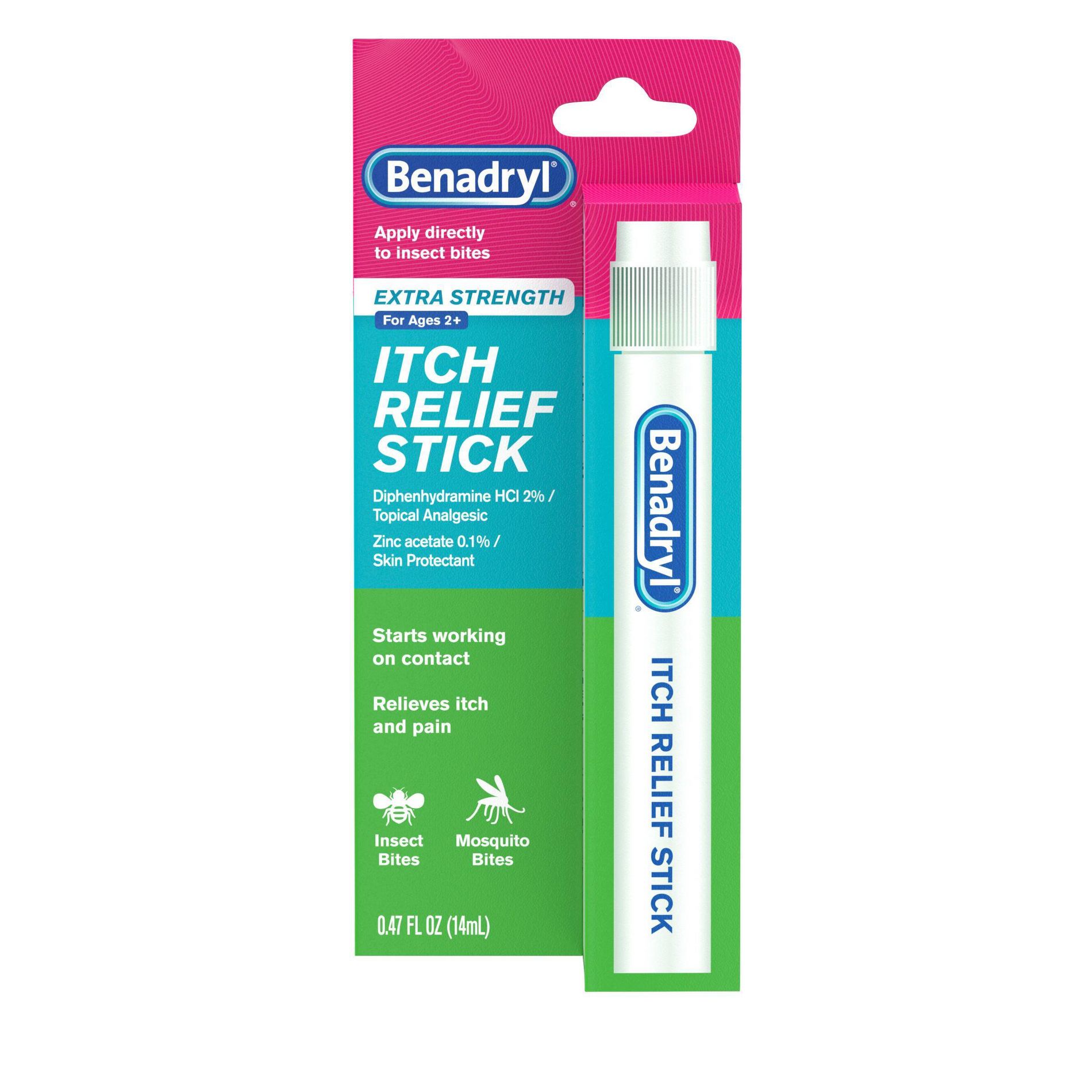 Benadryl Extra Strength Itch Relief Stick - Travel Size - 0.47 fl oz