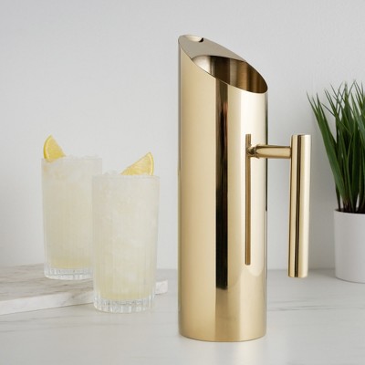 Gold Plated Modern Stainless Steel Pitcher with Handle