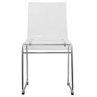 Lima 33" High Clear Acrylic and Chrome Minimalist Side Chair