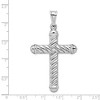 Black Bow Jewelry Sterling Silver Rhodium-Plated Hollow 3D Rope Cross Pendant, 32 x 57mm - 4 of 4