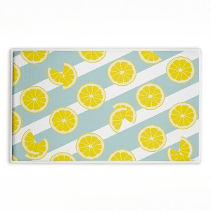 Stupell Industries Kitchen Lemony Stripes Printed Plush Bathroom Floor Mat, design by Anna Quach - 1 of 4