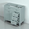 36" Bathroom Vanity Base Cabinet Only – Freestanding Solid Wood & MDF, 2 Doors and 3 Drawers, Undermount or Drop-In Sink Compatible - 4 of 4