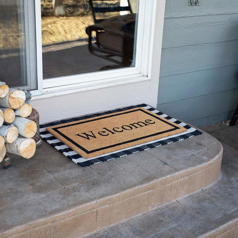 BirdRock  Home Layered Welcome Mat with Vinyl Backing for Door Entryway 24 x 36, 4 of 8