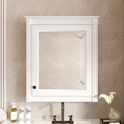 Wall Mounted Bathroom Storage Cabinet with Mirror Medicine Cabinet with Height Adjustable Shelf Toilet Space Saver Cabinet-The Pop Home