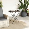 vidaXL Bistro Table Black 15.7"x27.5" Metal - 3 of 4