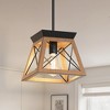 DORESshop 1-Light Vintage Industrial Pendant Light with Dark Wood Finish and Iron Rod, E26 Socket, Non-Integrated Bulb - 3 of 4